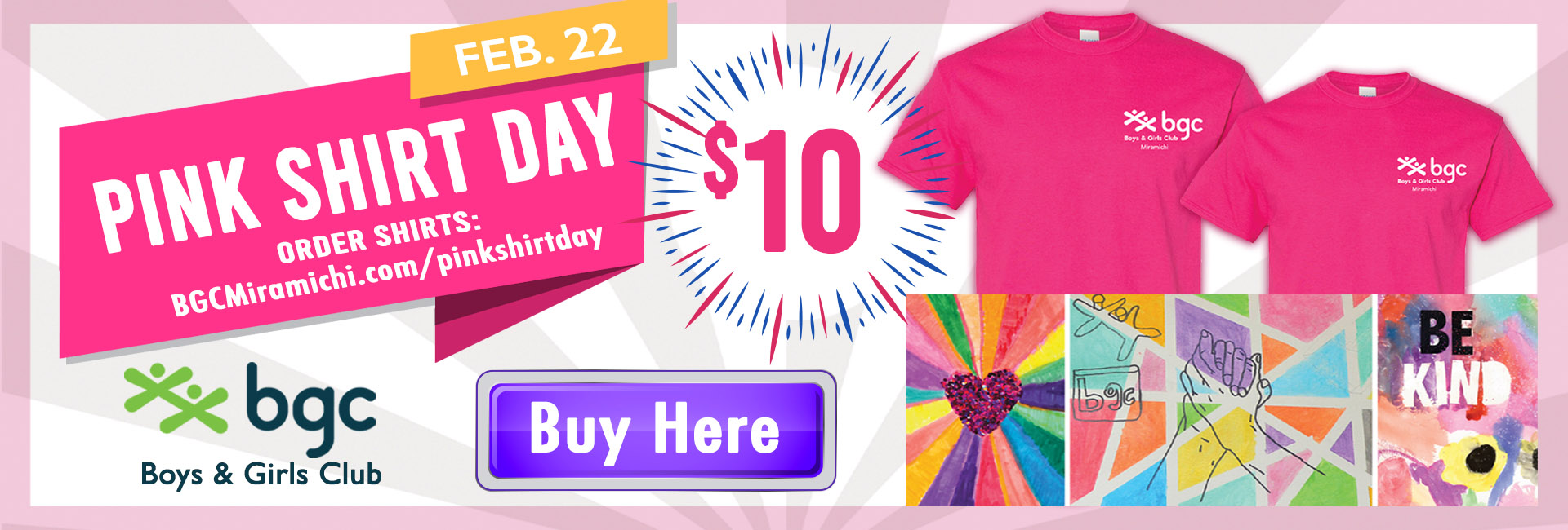 Pink Shirt Day Web Banner – Big Brothers Big Sisters Miramichi